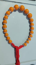 Collier Perles Ambrées – Cordon Rouge