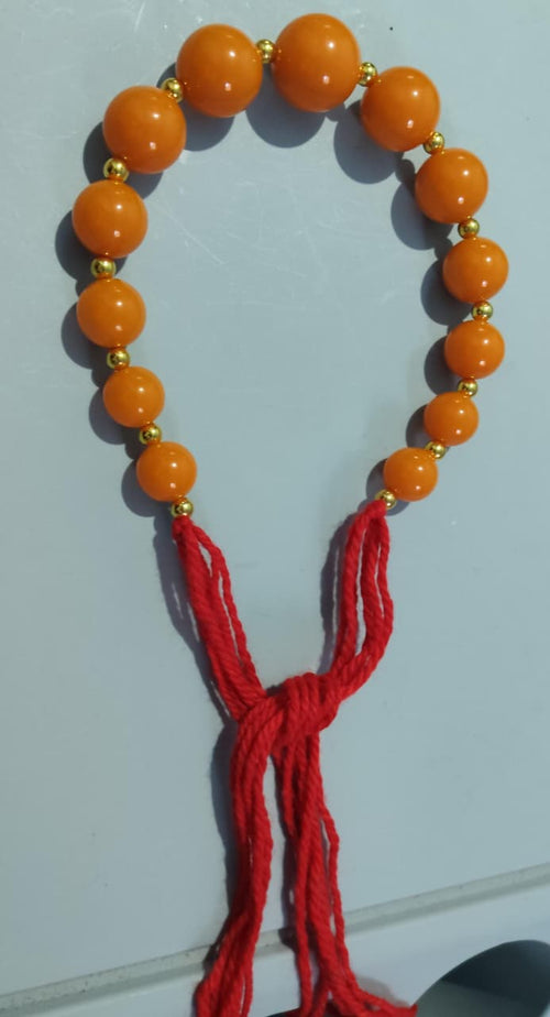 Collier Perles Ambrées – Cordon Rouge