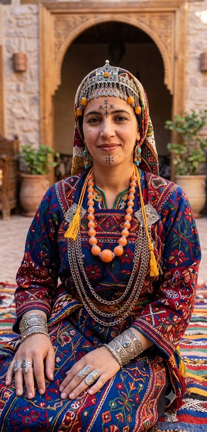 Collier Style Amazigh Perles Ambrées