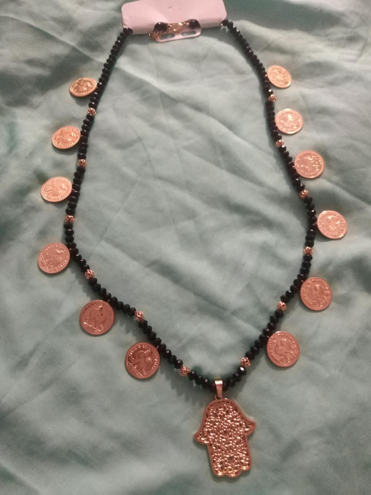 Collier Khamsa & Pièces Dorées